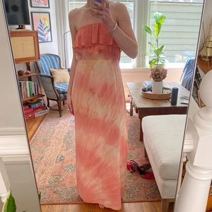 Silk strapless dress, size S